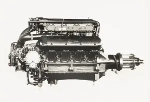 Mechanical Engineering History Prints: Lion VIII E83 engine