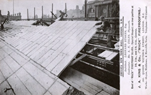 Installing Fireproof slabs on the roof of Chelsea Town Hall Installing Fireproof slabs on the roof of Chelsea Town Hall