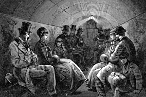 Interior carriage of the Thames Subway Interior carriage of the Thames Subway