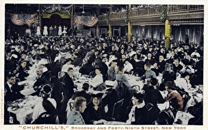 The interior of Churchills restaurant, New York The interior of Churchills restaurant, New York