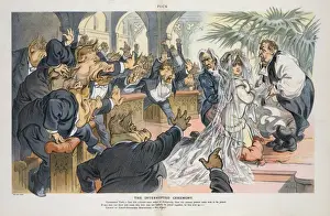 Puck Magazine Illustrations Online Prints: The interrupted ceremony