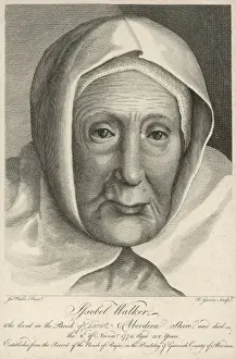 Prints of Scottish lady of Aberdeen who died at the age of 112 Aberdeen Prints: Portrait of Isobel Walker, Aberdeen Lady, 19th Century Print