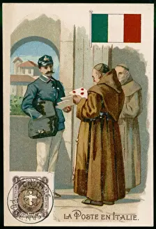 Italian Village Landscape Prints: Italian Postman