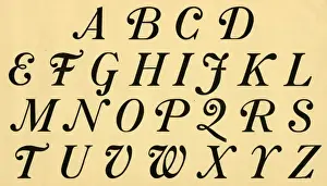 Early 20th Century Italic Alphabet Print
