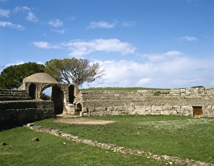 Italy. Paestum. Roman Amphitheater. Gateway Italy. Paestum. Roman Amphitheater. Gateway