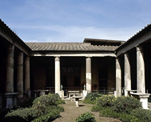 Italy. Pompeii. House of the Vettii. Reconstruction of the p Italy. Pompeii. House of the Vettii. Reconstruction of the p