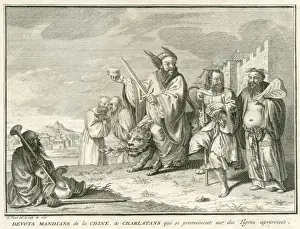 Itinerant Devotees Wandering with a Tame Tiger Print