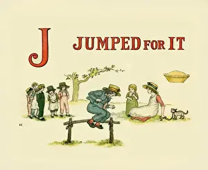 Kate Greenaway Artwork Prints: J Jumped for it