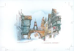 Prints of Eastgate, Chester by Terry Whitworth Chester Prints: Eastgate, Chester Print by Terry Whitworth