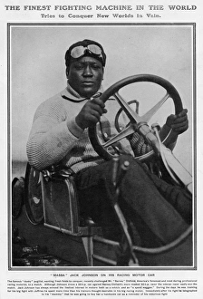 Jack Johnson on his Racing Motor Car Jack Johnson on his Racing Motor Car