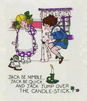 Traditional Nursery Rhyme Illustrations Prints: Jack be Nimble