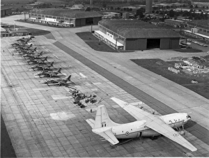Jaguars of No54 Squadron and a RAF Short SC-5 Belfast CMk1 Jaguars of No54 Squadron and a RAF Short SC-5 Belfast CMk1