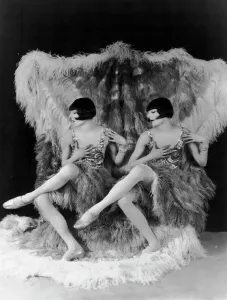 Prints of The Rocky Twins dressed in drag as the Dolly Sisters, Paris, late 1920s late 1920s Paris Prints: Rocky Twins in Drag as Dolly Sisters Print, Paris 1920s