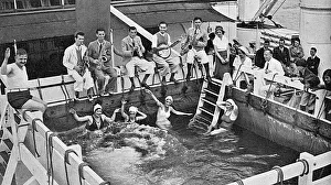 Jazz orchestra by the pool on board the Mauretania Jazz orchestra by the pool on board the Mauretania