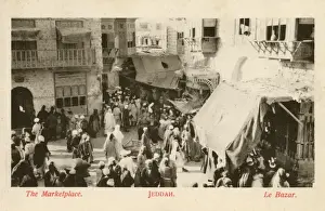 1920s Print of Jeddah's Bustling Bazaar