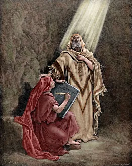 Jeremiah (650-585 BC) dictating his prophecies to Baruch. En Jeremiah (650-585 BC) dictating his prophecies to Baruch. En
