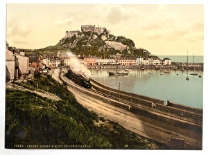 Jersey, Gorey and the castle, Channel Island, England Jersey, Gorey and the castle, Channel Island, England
