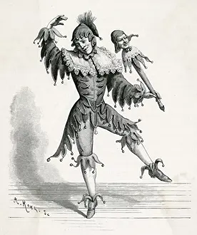 Jester in Cap and Bells Print