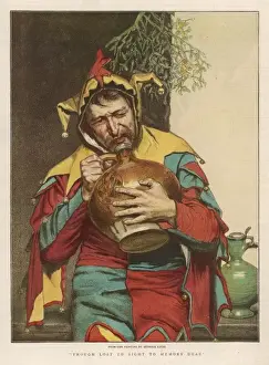 Holly And Mistletoe Prints: Jester Drinking Print