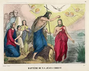 Bible Scene Illustrations Prints: Jesus Baptised