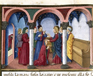 While Jesus was preaching in a synagogue meets a numb woman While Jesus was preaching in a synagogue meets a numb woman
