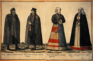 Jews in traditional dress. Engraving Jews in traditional dress. Engraving