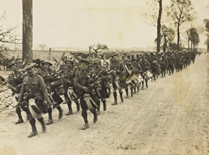 Jocks being piped back after being in the trenches Jocks being piped back after being in the trenches