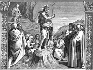 John the Baptist Preaching Print by Nicolas Poussin