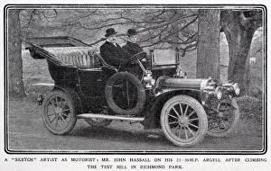 John Hassall in his Argyll motor car John Hassall in his Argyll motor car