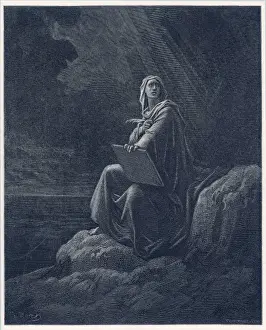 Byzantine Art Style Prints: John on Patmos