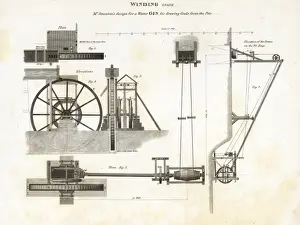 John Smeatons Water Gin Winding Engine Print, 19th century