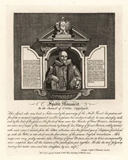 John Speed's monument in the chancel of St. Giles John Speed's monument in the chancel of St. Giles