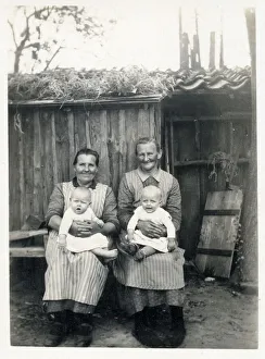 Two jolly Grandmothers with their Grandchildren Two jolly Grandmothers with their Grandchildren