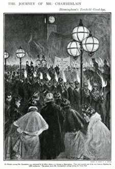 Joseph Chamberlain torch-lit goodbye, 1902 Joseph Chamberlain torch-lit goodbye, 1902