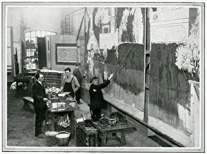 Joseph Harker in his scenery painting studio Joseph Harker in his scenery painting studio