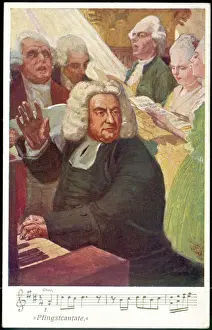 Classical Music History Prints: Js Bach Conducts