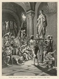 Julianus Proclaimed Emperor Print - Roman Emperor Julian in Gaul