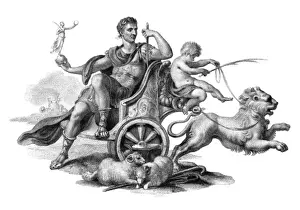 Ancient Roman History Prints: Julius Caesar (Chariot)