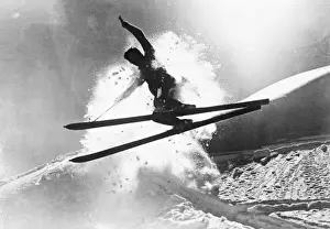 Vintage Ski Photos Prints: Jumping Skier 1930S