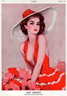 Just Wright Print: A Young Woman in a Red Dress