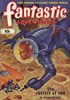 The Justice of Tor, Fantastic Adventures scifi magazine cover The Justice of Tor, Fantastic Adventures scifi magazine cover