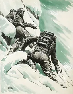 Prints of An Italian expedition finally succeeded in ascending to the Himalayan summit of K2, the worlds second highest mountain, on July 31, 1954 Desio Prints: K2 Conquered Print: Italian Expedition 1954