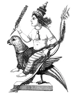 Kamadeva Print, c. 1869: Hindu God of Desire