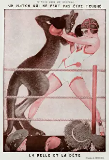 Vintage Sports Illustration Prints: Kangaroo Boxing