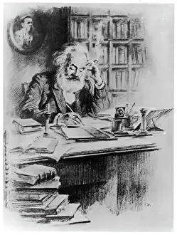 Karl Marx Biography Prints: Karl Marx in his Study