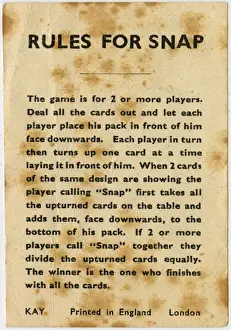 Vintage Playing Cards Prints: Kay Snap - Rules of the Game