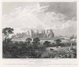 Prints of A distant view from the southwest of the ruins of Kenilworth Castle, Warwickshire, whose owners included Simon de Montfort and John of Gaunt Warwickshire Prints: Kenilworth Castle Print: A Distant Southwest View
