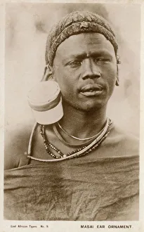 Kenya - Masai man with extended earlobe Kenya - Masai man with extended earlobe