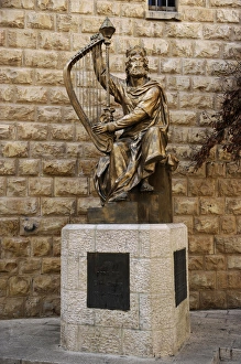 King David of Israel (C. 1040-970 BC) playing the harp. Stat King David of Israel (C. 1040-970 BC) playing the harp. Stat