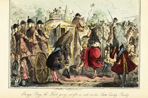 King George I of England boarding the royal coach King George I of England boarding the royal coach